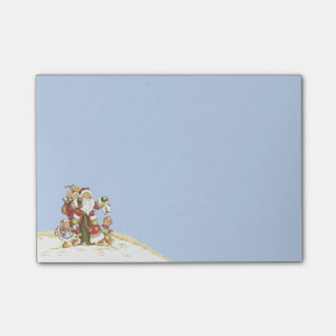 Cute Santa Folk Art Kids Christmas Snowflakes Post-it Notes