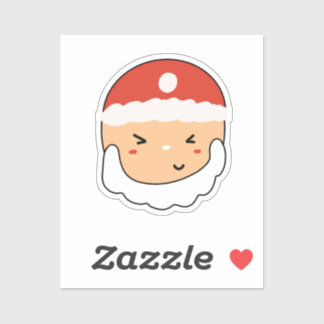 Cute Santa for Stationery Lover Custom Cut Sticker