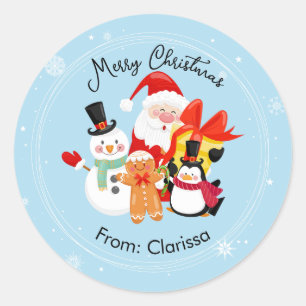 Cute Santa & Friends Christmas Stickers