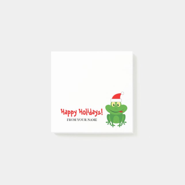 Cute Santa frog cartoon winter Holiday Christmas Post-it Notes (Front)