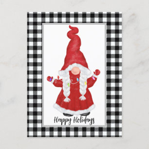 Cute Santa Gnome Customisable Holiday Card