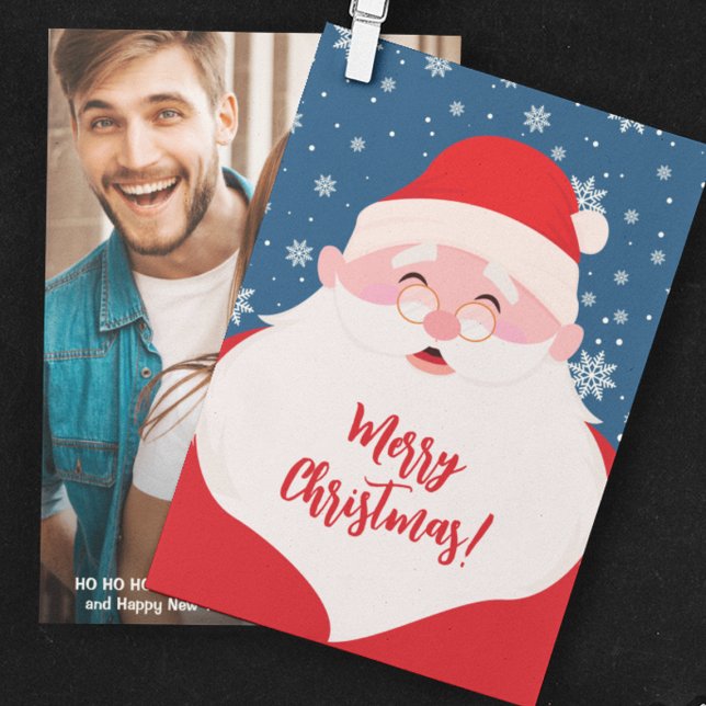 Cute Santa Graphic Christmas Photo Holiday Card (Creator Uploaded)
