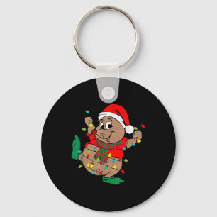 Cute Santa Gus Christmas Lights Key Ring