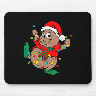Cute Santa Gus Christmas Lights Mouse Mat
