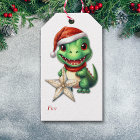 Cute Santa Hat Green Alligator Christmas