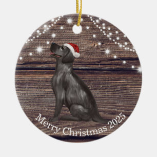 Cute Santa Hat Labrador Christmas  Ceramic   Tree Decoration
