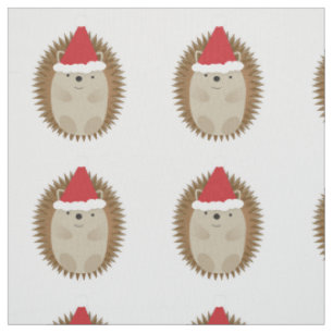 Cute Santa Hedgehog Fabric