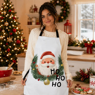 Cute Santa Ho Ho Ho Christmas Apron