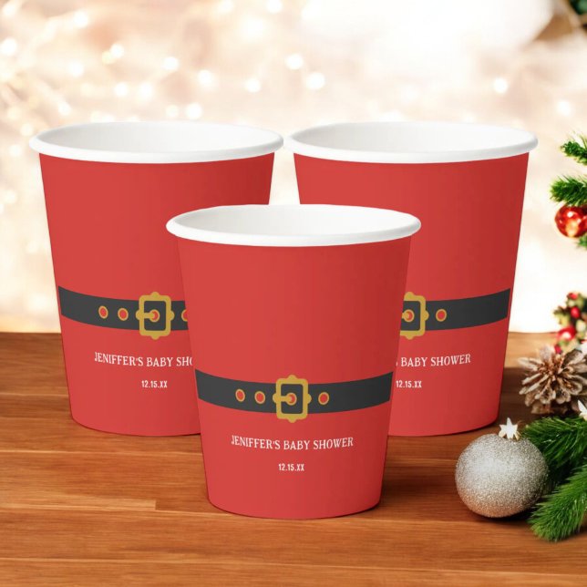 Cute Santa Holiday Christmas Party Paper Cups (Creator Uploaded)