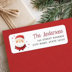 Cute Santa illustration Christmas return address