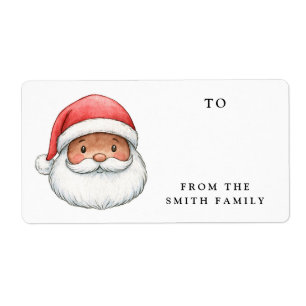 Cute Santa illustration Christmas to from gift tag