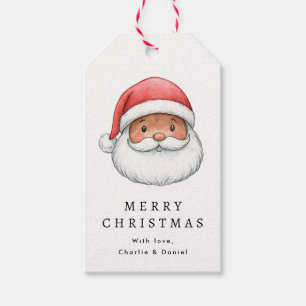 Cute Santa illustration Merry Christmas Gift Tags
