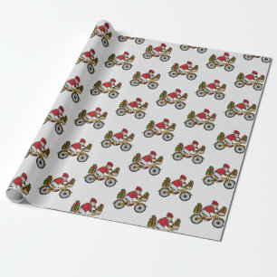 Cute Santa in Red Modern Christmas Pattern Wrapping Paper