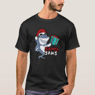 Cute Santa Jaws Family Christmas Pajamas Funny Sha T-Shirt