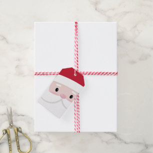 Cute Santa Klaus Face Gift Tags