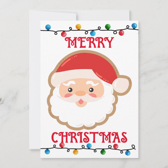 Cute Santa Merry Christmas Blank Inside Card (Front)
