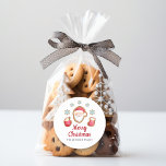 Cute Santa Merry Christmas Classic Round Sticker<br><div class="desc">Personalised Cute Santa Merry Christmas Classic Round Sticker.</div>