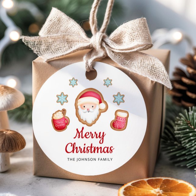 Cute Santa Merry Christmas Favour Tags (Cute Santa Merry Christmas Favor Tags)