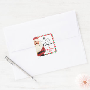 Cute Santa Merry Christmas from Family Square Sticker