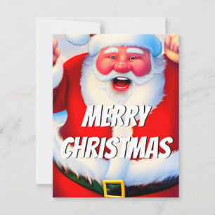 Cute Santa Merry Christmas Message Holiday Card