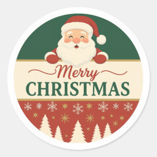 Cute Santa Merry Christmas Sticker