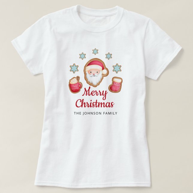 Cute Santa Merry Christmas T-Shirt (Design Front)