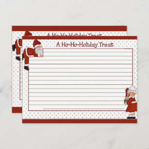 Cute Santa/Mrs. Claus Blank Recipe Card