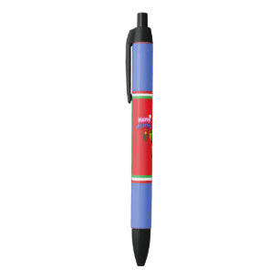 Cute Santa & Mrs. Claus Merry Christmas Black Ink Pen