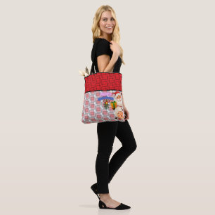 Cute Santa & Mrs. Claus Merry Christmas Greeting Tote Bag