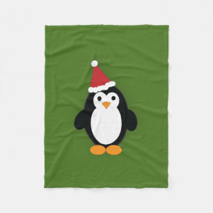 Cute Santa Penguin Fleece Blanket