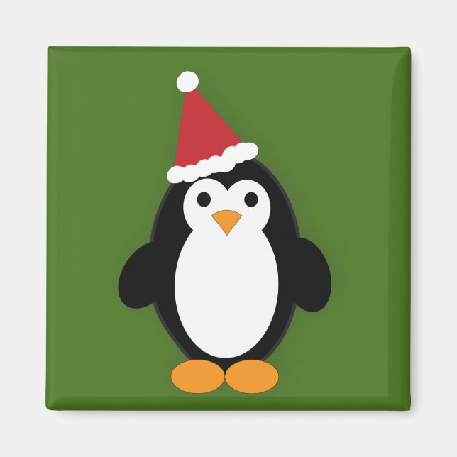 Cute Santa Penguin Magnet (Front)