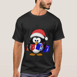 Cute Santa Penguin With Gifts T-Shirt