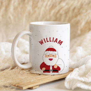 Cute Santa Personalised Name Mug