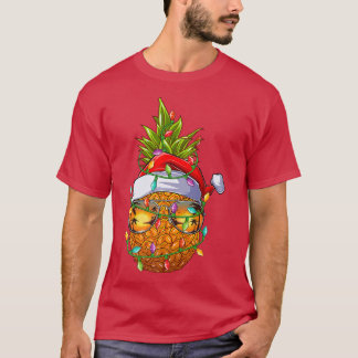 Cute Santa Pineapple Xmas Tree Summer Christmas In T-Shirt