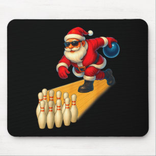 Cute Santa Playing Bowling Ball And Ns Bowler Chri Mouse Mat