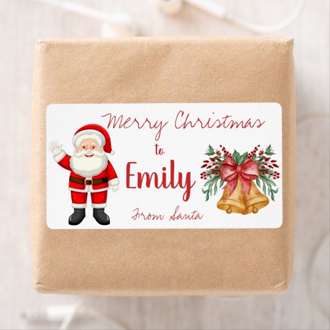 Cute Santa Red Berries Bell Leaves Merry Christmas (Insitu)