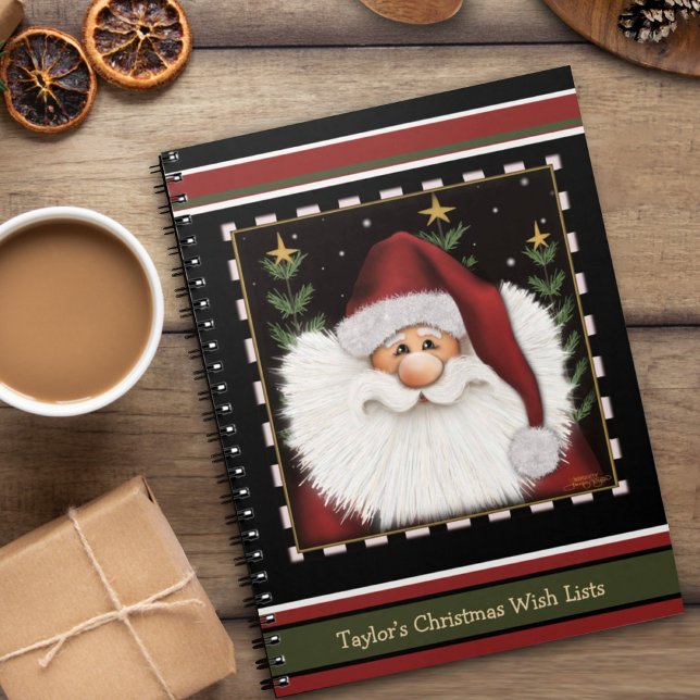 Cute Santa Red Green Christmas Kid’s Wish List  Notebook (Creator Uploaded)