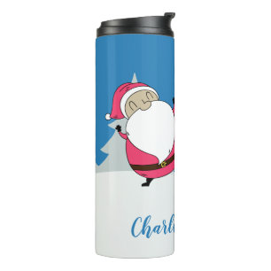 Cute Santa & Reindeer custom name tumbler