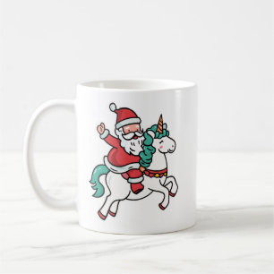 Cute Santa Riding Unicorn – Adorable Coffee Mug