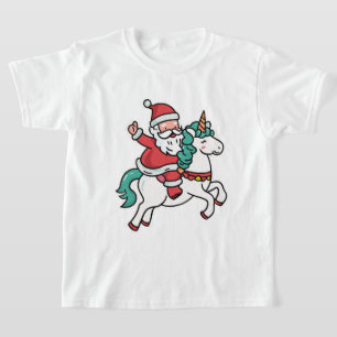 Cute Santa Riding Unicorn – Adorable T-Shirt