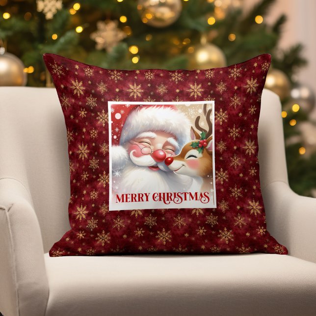 Cute Santa Rudolph Christmas Pillow Cozy Holiday  (Cute Santa Rudolph Christmas Pillow Cozy Holiday Decor

)