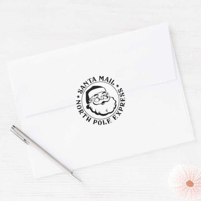 Cute Santa Seal North Pole Approved Label (Envelope)