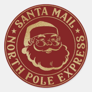Cute Santa Seal North Pole Approved Label