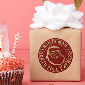 Cute Santa Seal North Pole Approved Label