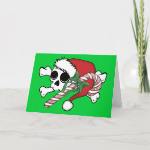 Cute Santa Skull Holiday Card