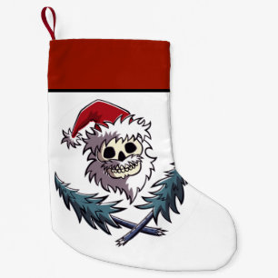 Cute Santa Skull with sunglass Small Christmas Stocking