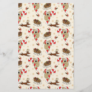 Cute Santa Sloth Happy Holidays Stationery