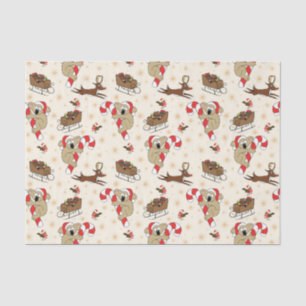 Cute Santa Sloth Happy Holidays Tissue Paper