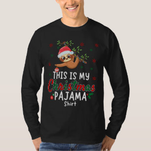 Cute Santa Sloth This Is My Christmas Pajama T-Shirt
