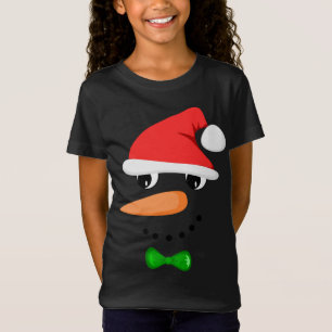 Cute Santa Snowman Face Funny Christmas Snowman Co T-Shirt